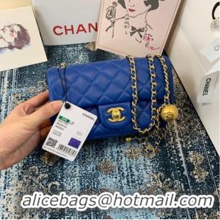 Best Price Chanel MINI Flap Bag Original Sheepskin Leather 1116 blue