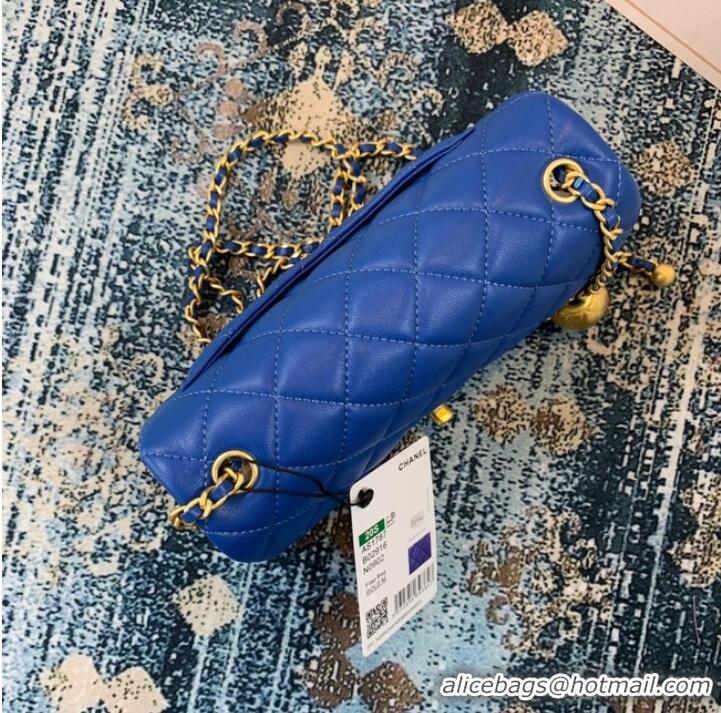 Best Price Chanel MINI Flap Bag Original Sheepskin Leather 1116 blue