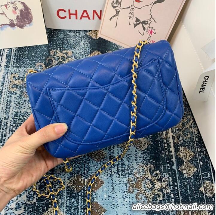 Best Price Chanel MINI Flap Bag Original Sheepskin Leather 1116 blue