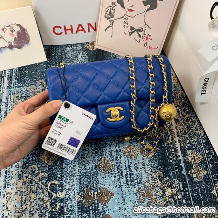 Best Price Chanel MINI Flap Bag Original Sheepskin Leather 1116 blue