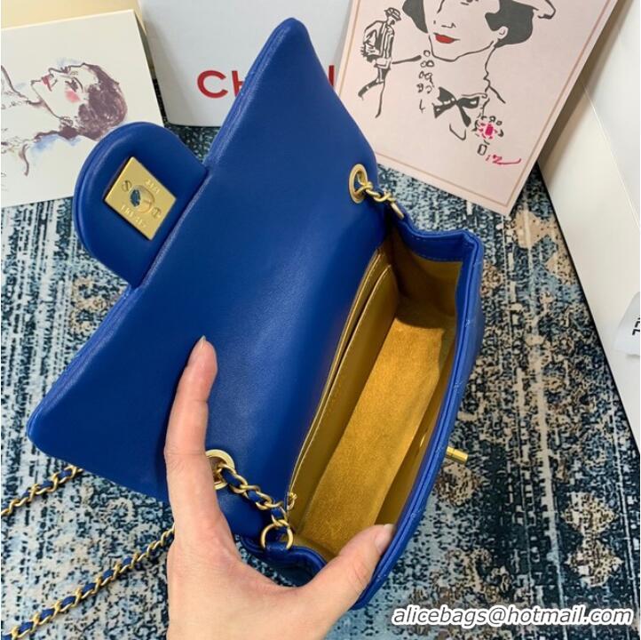 Best Price Chanel MINI Flap Bag Original Sheepskin Leather 1116 blue