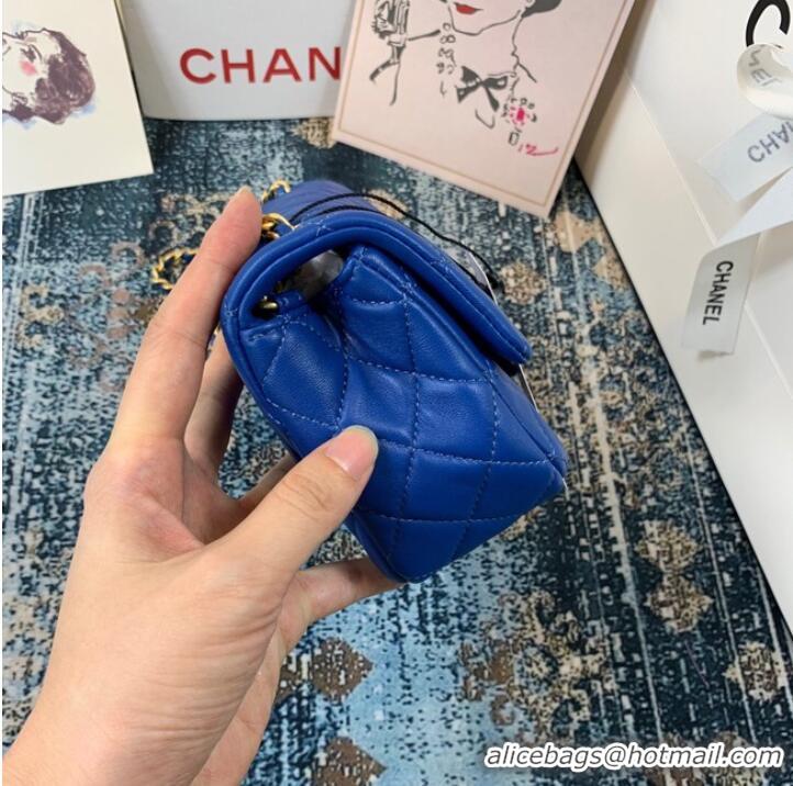 Best Price Chanel MINI Flap Bag Original Sheepskin Leather 1116 blue