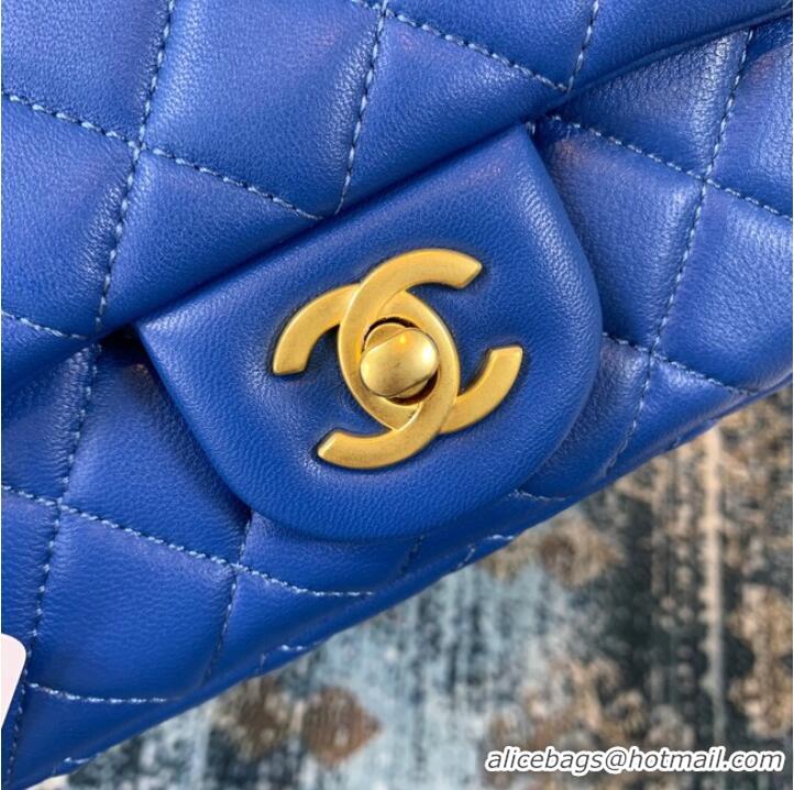 Best Price Chanel MINI Flap Bag Original Sheepskin Leather 1116 blue