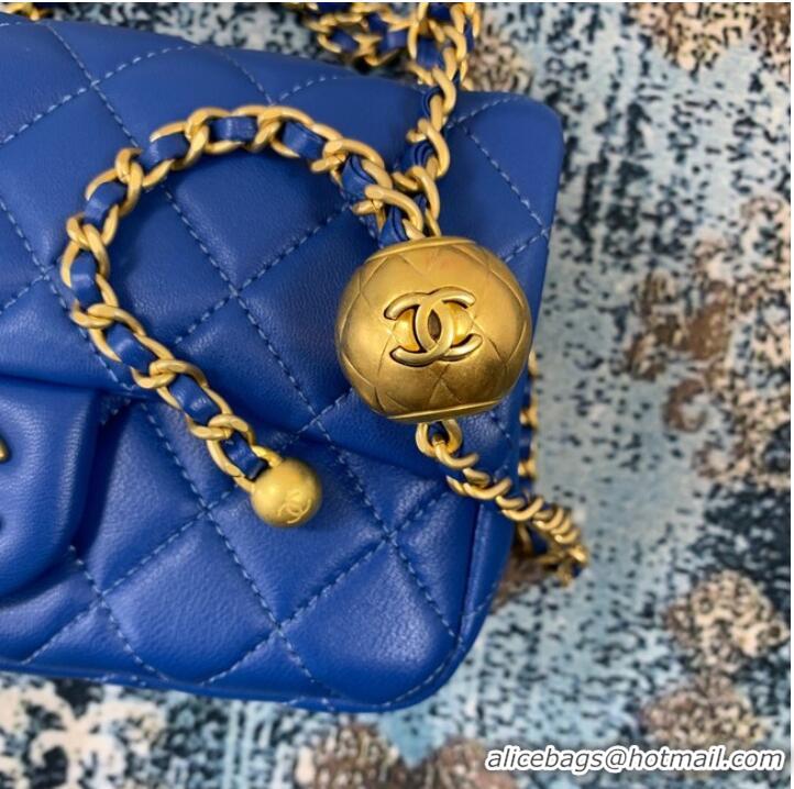 Best Price Chanel MINI Flap Bag Original Sheepskin Leather 1116 blue