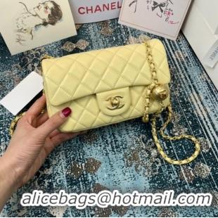 Hot Sell Cheap Chanel MINI Flap Bag Original Sheepskin Leather 1116 light yellow