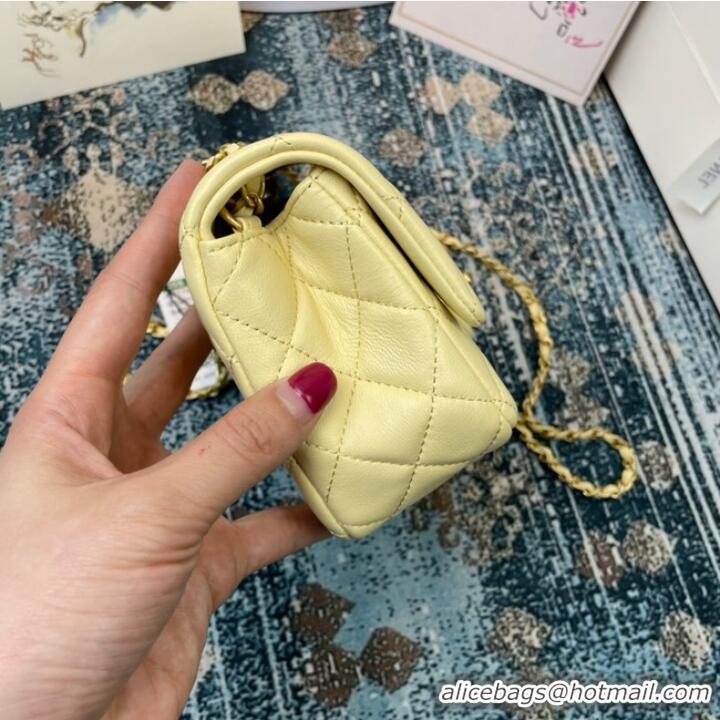 Hot Sell Cheap Chanel MINI Flap Bag Original Sheepskin Leather 1116 light yellow