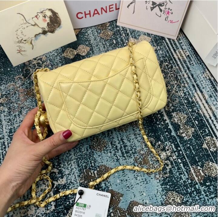 Hot Sell Cheap Chanel MINI Flap Bag Original Sheepskin Leather 1116 light yellow