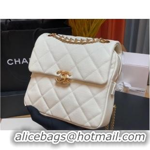 Discount Chanel Grained Calfskin Backpack Original Leather AS3108 white