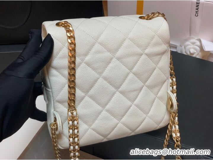 Discount Chanel Grained Calfskin Backpack Original Leather AS3108 white