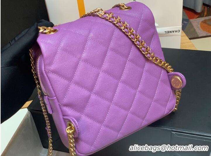 Discount Chanel Grained Calfskin Backpack Original Leather AS3108 Lavender