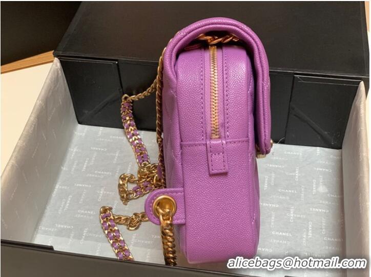 Discount Chanel Grained Calfskin Backpack Original Leather AS3108 Lavender