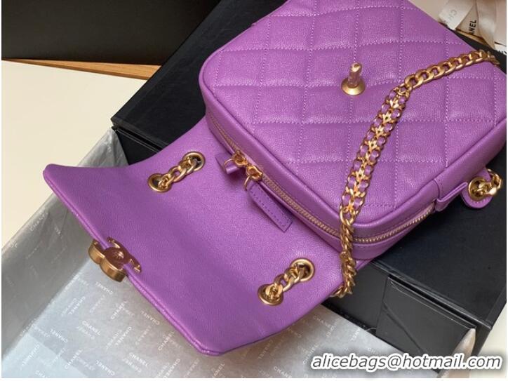 Discount Chanel Grained Calfskin Backpack Original Leather AS3108 Lavender