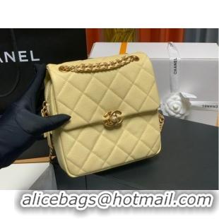 Discount Chanel Grained Calfskin Backpack Original Leather AS3108 yellow