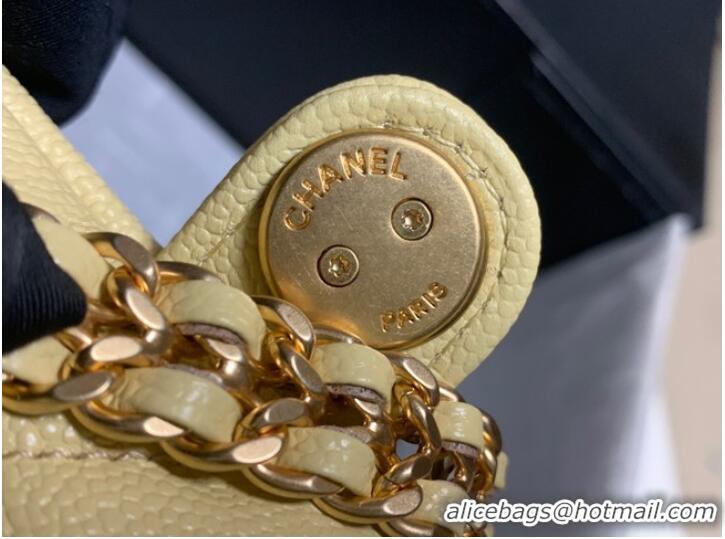 Discount Chanel Grained Calfskin Backpack Original Leather AS3108 yellow