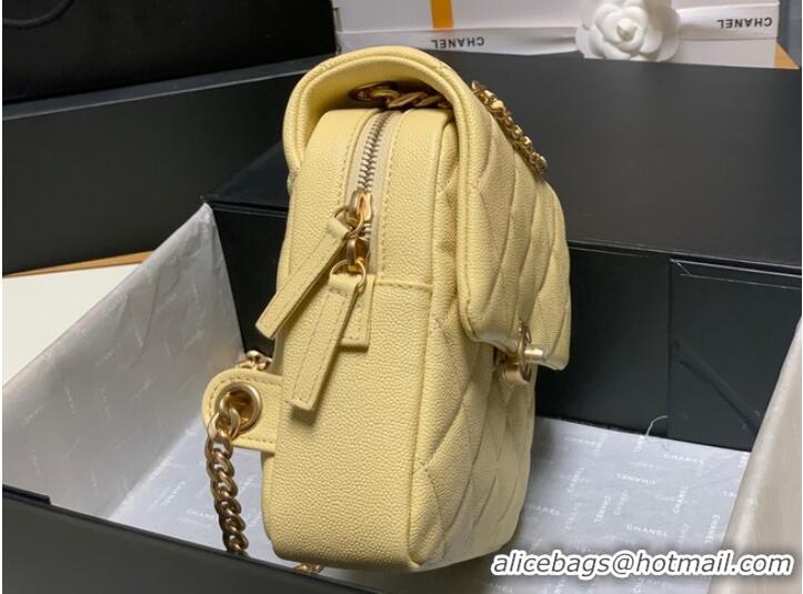 Discount Chanel Grained Calfskin Backpack Original Leather AS3108 yellow