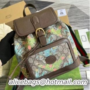 Buy Classic Gucci Backpack with Interlocking G 674147 Brown&green