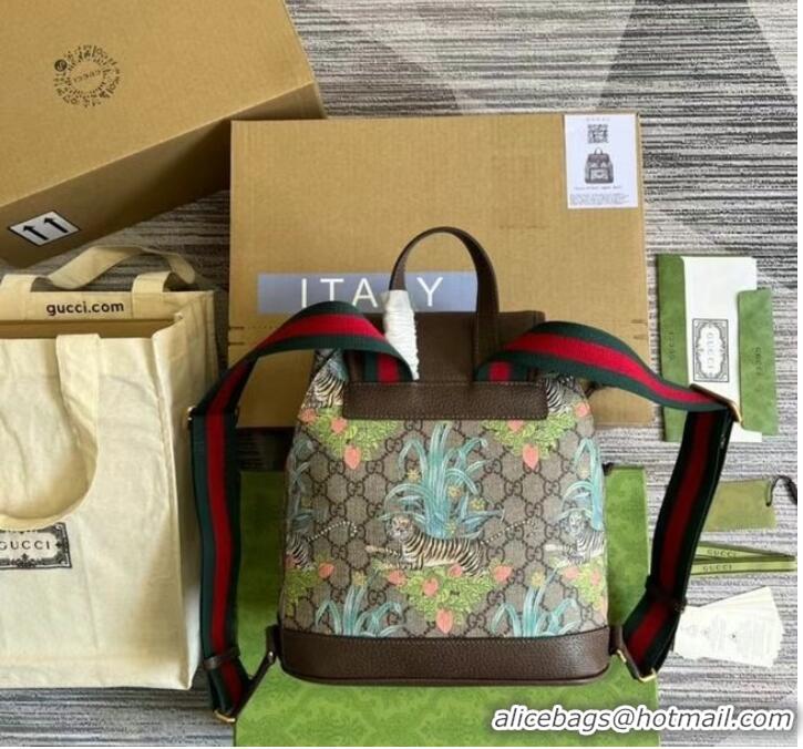 Buy Classic Gucci Backpack with Interlocking G 674147 Brown&green