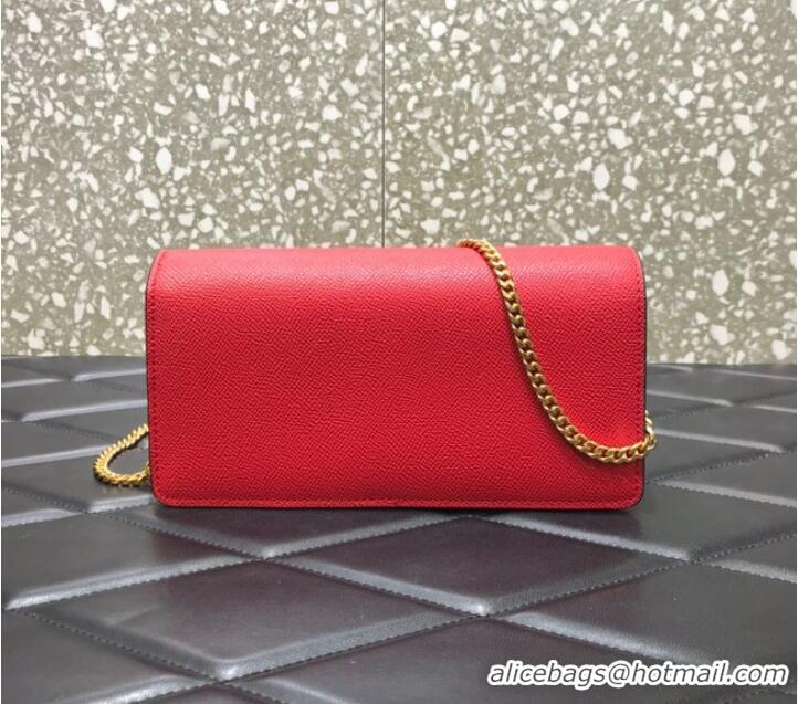 Buy Discount VALENTINO GARAVANI Stud Sign Grained Calfskin Shoulder Bag 0093 red