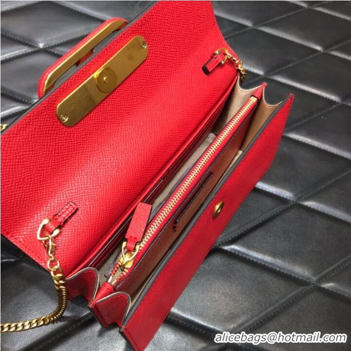 Buy Discount VALENTINO GARAVANI Stud Sign Grained Calfskin Shoulder Bag 0093 red