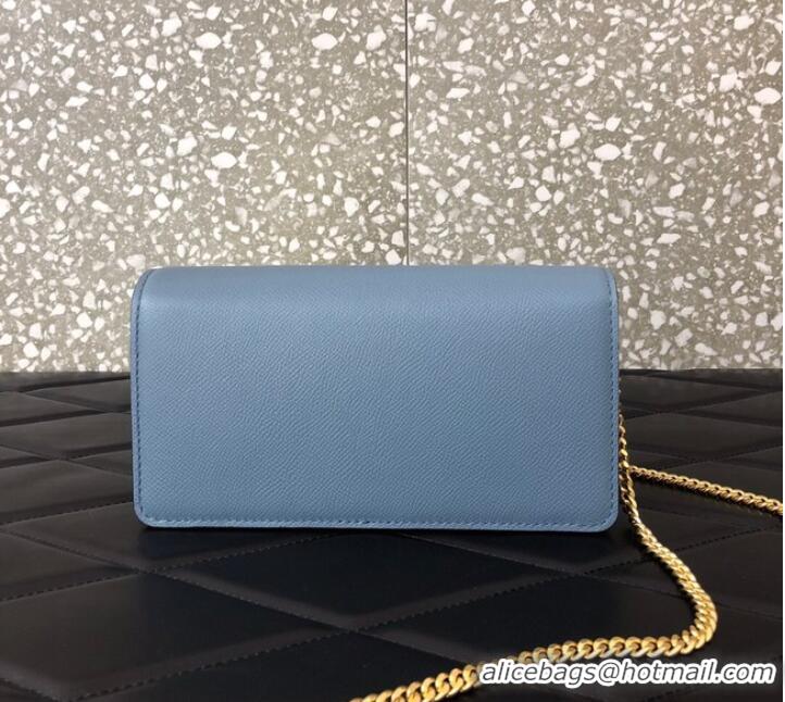 Top Quality VALENTINO GARAVANI Stud Sign Grained Calfskin Shoulder Bag 0093 blue