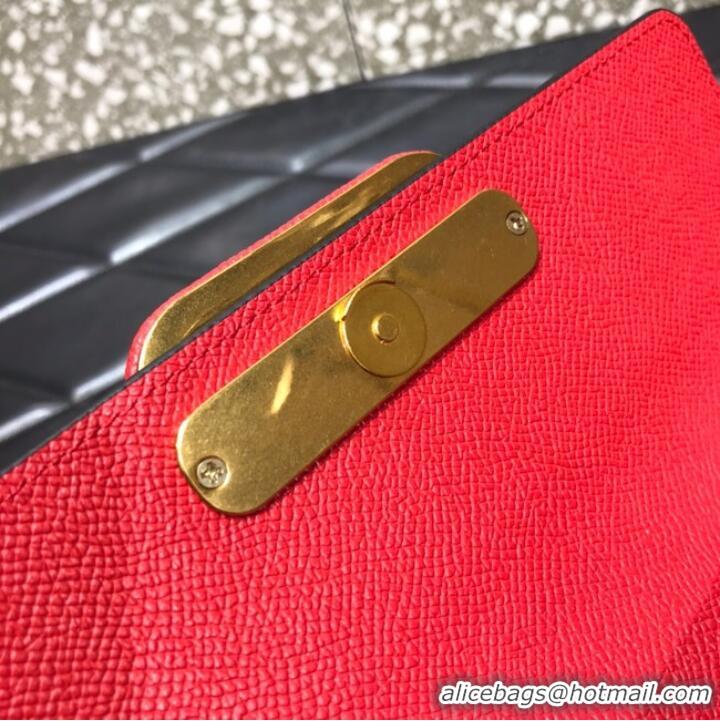 Promotional VALENTINO GARAVANI Stud Sign Grained Calfskin clutch bag 0650 red