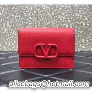 Well Crafted VALENTINO GARAVANI Stud Sign Grained Calfskin mini Shoulder Bag 0690 red