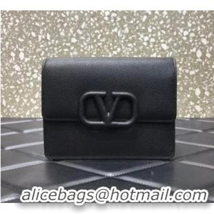 Good Taste VALENTINO GARAVANI Stud Sign Grained Calfskin mini Shoulder Bag 0690 black