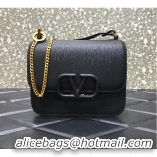 Good Product VALENTINO GARAVANI Stud Sign Grained Calfskin Shoulder Bag 0808 black