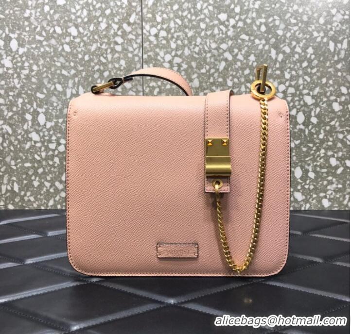 Famous Brand VALENTINO GARAVANI Stud Sign Grained Calfskin Shoulder Bag 0809 pink