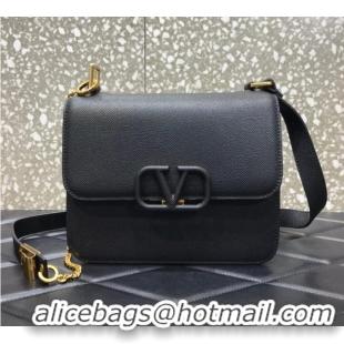 Top Quality VALENTINO GARAVANI Stud Sign Grained Calfskin Shoulder Bag 0809 black