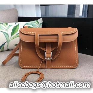 Promotional Hermes Halzan Togo Original Leather H3908 Brown