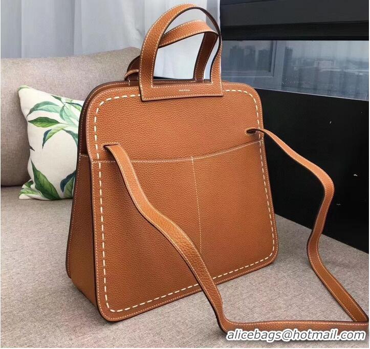 Promotional Hermes Halzan Togo Original Leather H3908 Brown