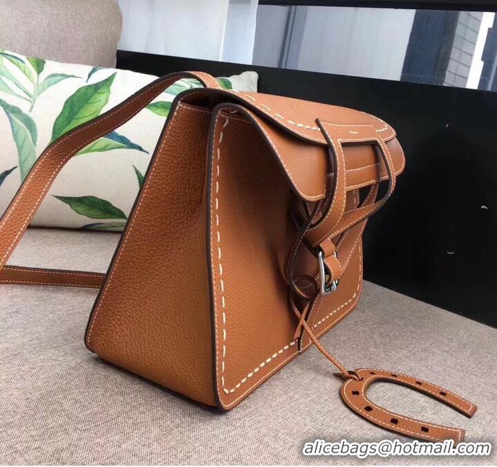 Promotional Hermes Halzan Togo Original Leather H3908 Brown