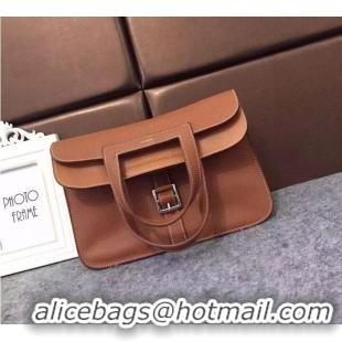 Market Sells Hermes Halzan Togo Original Leather H3909 Brown