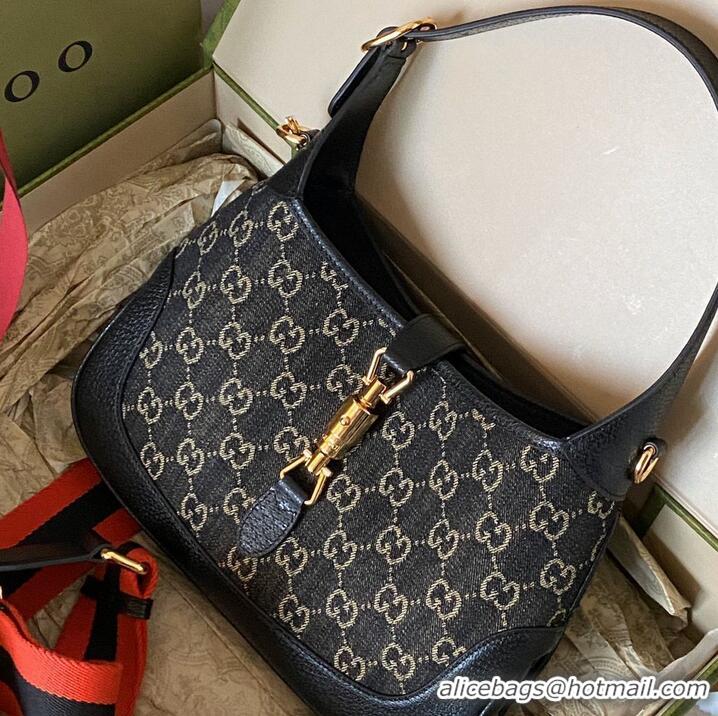 Famous Brand Gucci Jackie 1961 mini shoulder bag 636706 and 637092 black