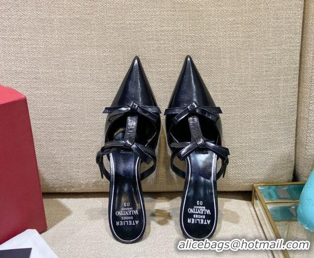 Purchase Valentino Lambskin Bow Mules 021680 Black