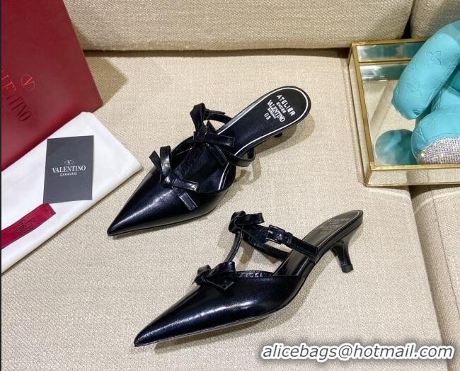 Purchase Valentino Lambskin Bow Mules 021680 Black