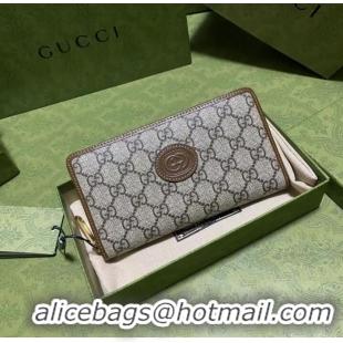 Shop Discount Gucci Zip around wallet with Interlocking G 673003 brown