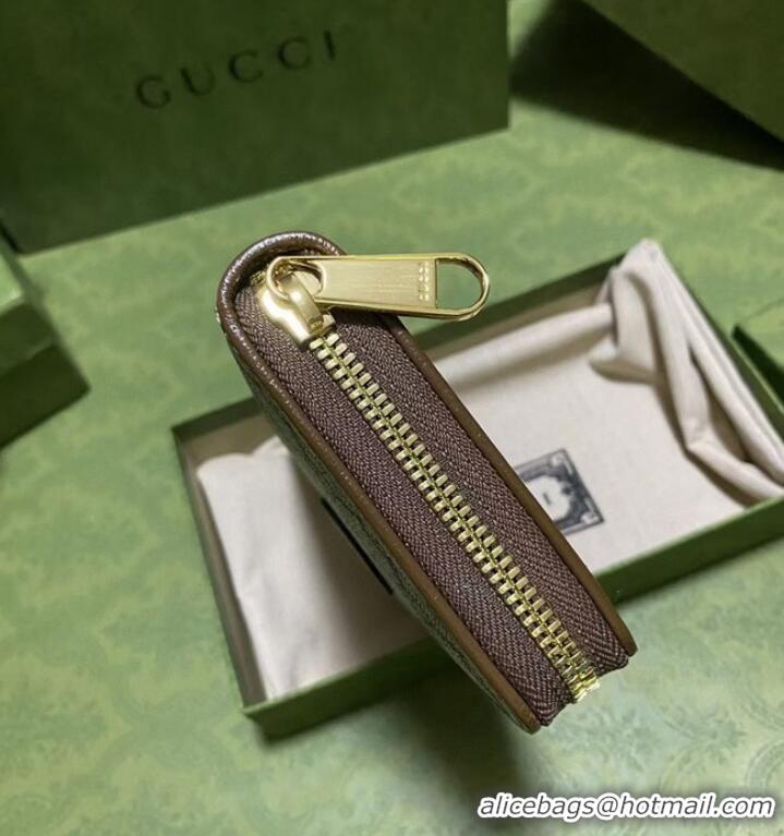 Shop Discount Gucci Zip around wallet with Interlocking G 673003 brown