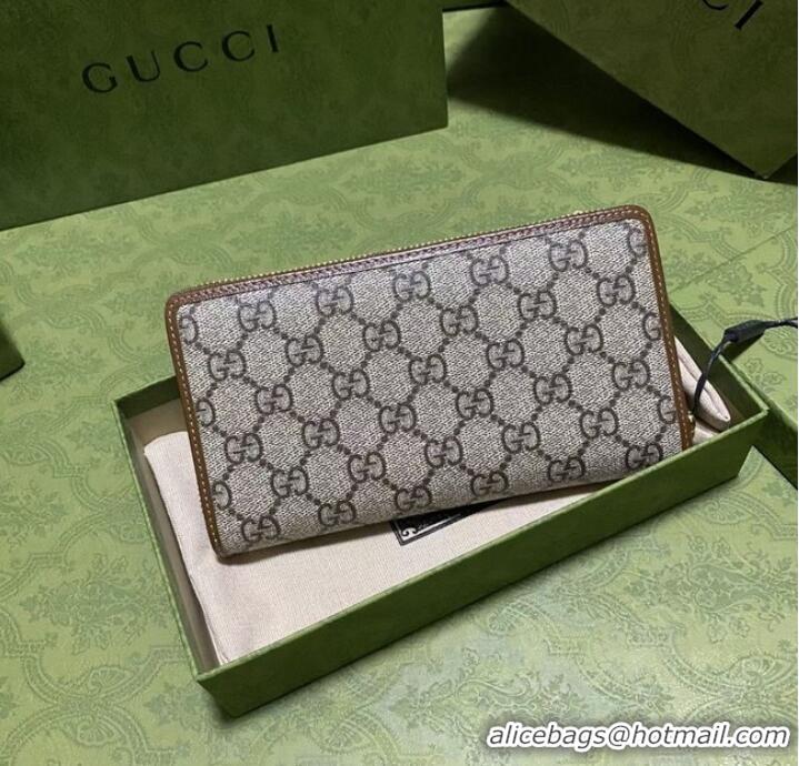 Shop Discount Gucci Zip around wallet with Interlocking G 673003 brown