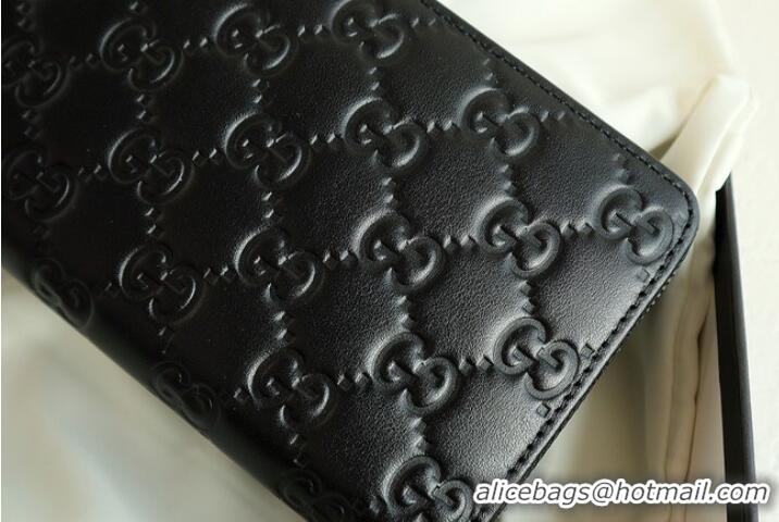 Hot Sell Cheap Gucci Ophidia leather Zip around wallet 307987 black