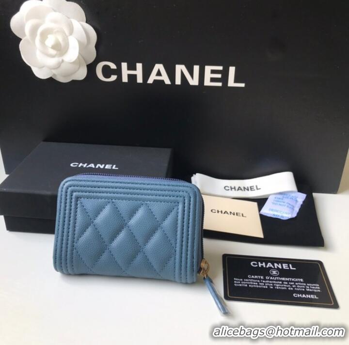 Reasonable Price BOY CHANEL Coin Purse A80602 blue