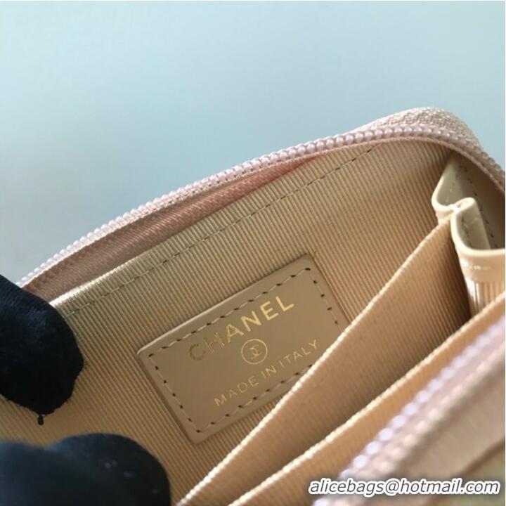 Famous Brand BOY CHANEL Coin Purse A80602 beige