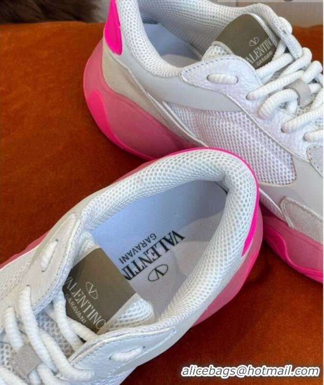 Discount Valentino Mesh Bubbleback Sneakers 030744 White/Pink