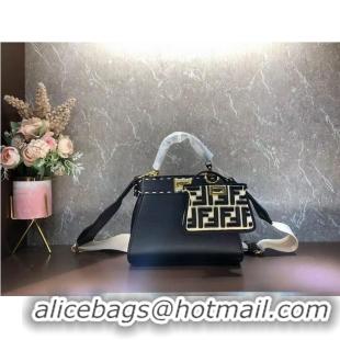 Good Taste Fendi Peekaboo ISeeU Small leather bag F8636 BLACK