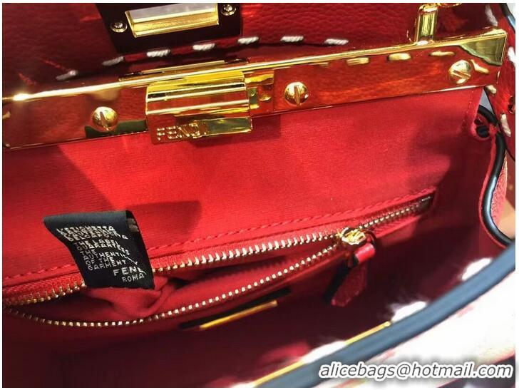 Super Quality Fendi Peekaboo ISeeU Small leather bag F8636 RED