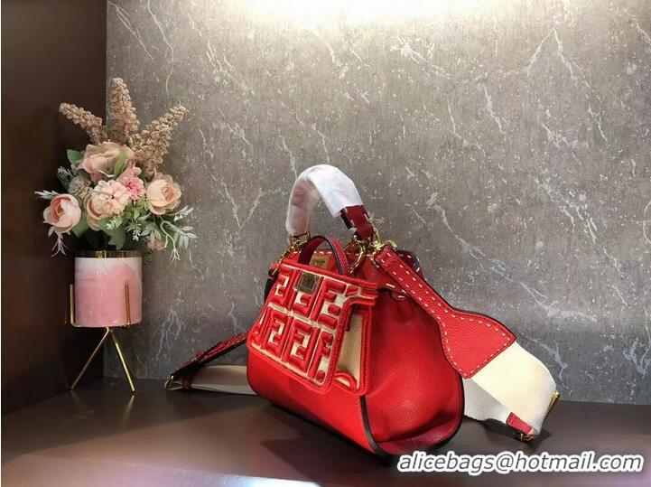 Super Quality Fendi Peekaboo ISeeU Small leather bag F8636 RED