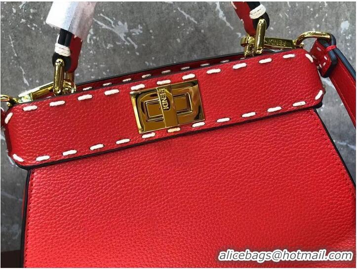 Super Quality Fendi Peekaboo ISeeU Small leather bag F8636 RED