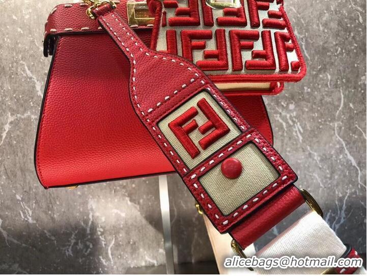 Super Quality Fendi Peekaboo ISeeU Small leather bag F8636 RED