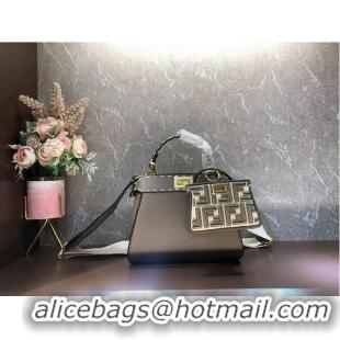 Low Cost Fendi Peekaboo ISeeU Small leather bag F8636 gray